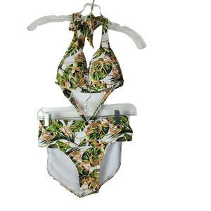 K Jordan Women's 3-Piece‎ Bikini Set Push-Up Top, Bottom & Tankini Size S